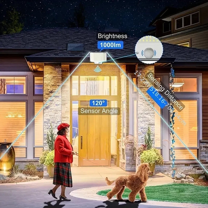 Solar Security Light 200 LED Motion Sensor, Waterproof Outdoor Garden Light with 3 Modes for Pathway Christmas Gifts