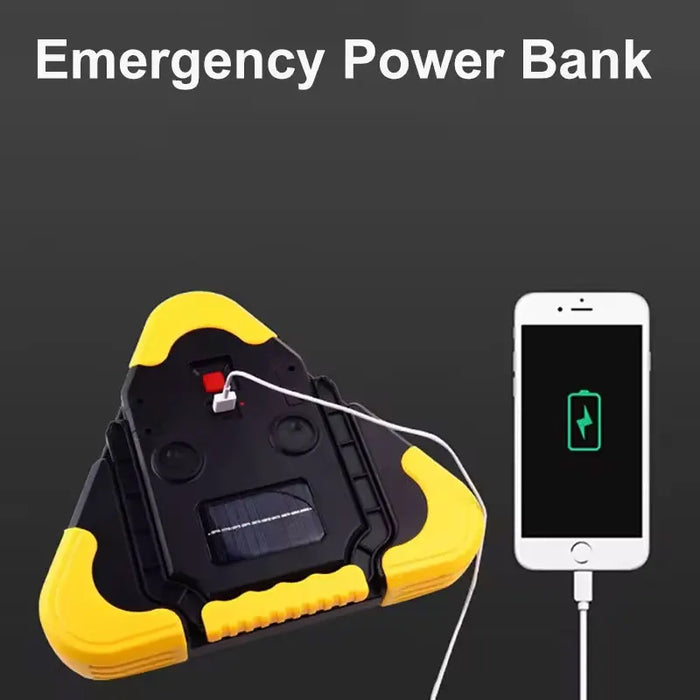 3 in 1 Solar Car Emergency Triangular Warning Light Safety Emergency Breakdown Alarm Lamp Portable Solar Light Camping Working