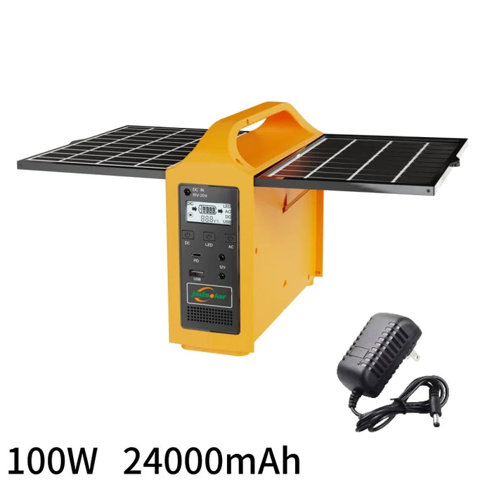 jsdsolar Portable Power Station 100W Solar Generator output AC 220V 110V LiFePO4 Power Bank UPS Power Plant For Outdoor Camping