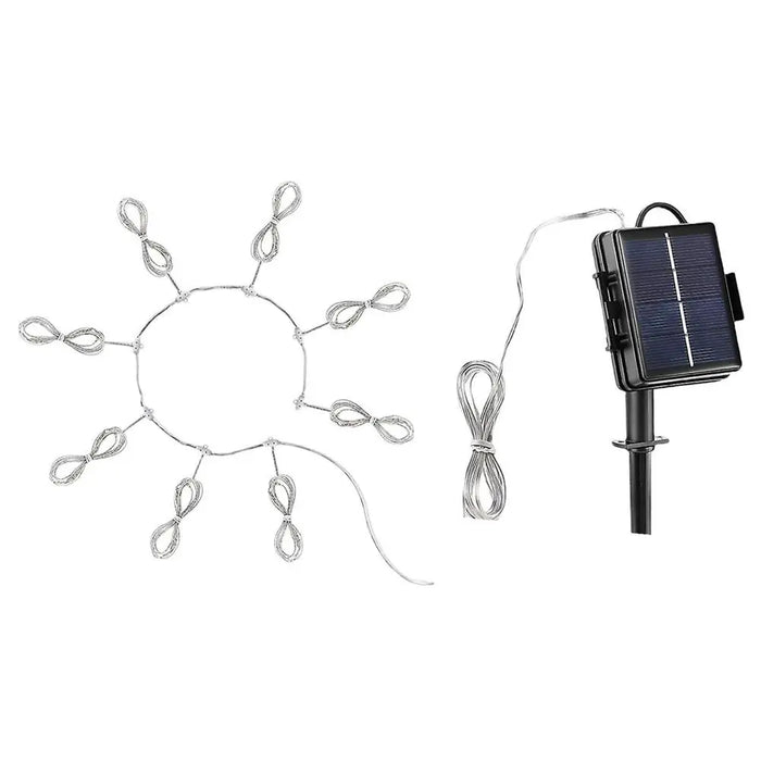 Solar Umbrella Light Outdoor Cantilever Patio LED Hanging Umbrella with 8 Brightness Modes Decoration for Courtyard Beach