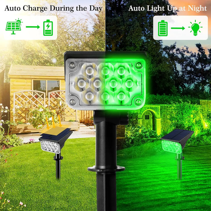 4pcs Solar Spotlight Outdoor Garden Wall Lamp for Tree Street Decor IP65 Waterproof LED Green Landscape Countyard Solar Light