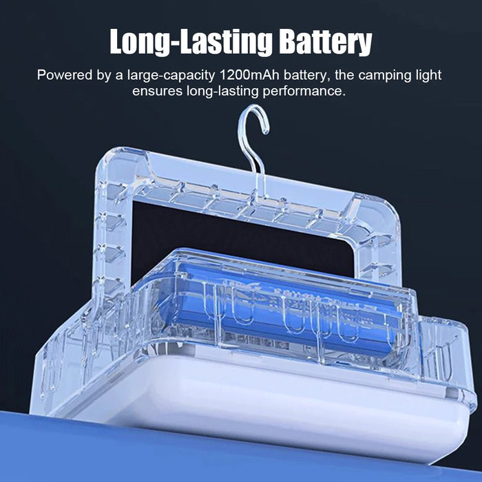 Portable Solar Camping Light Multifunctional Campsite Lantern Waterproof Flashlight Support 5 Light Modes Power Bank Functions