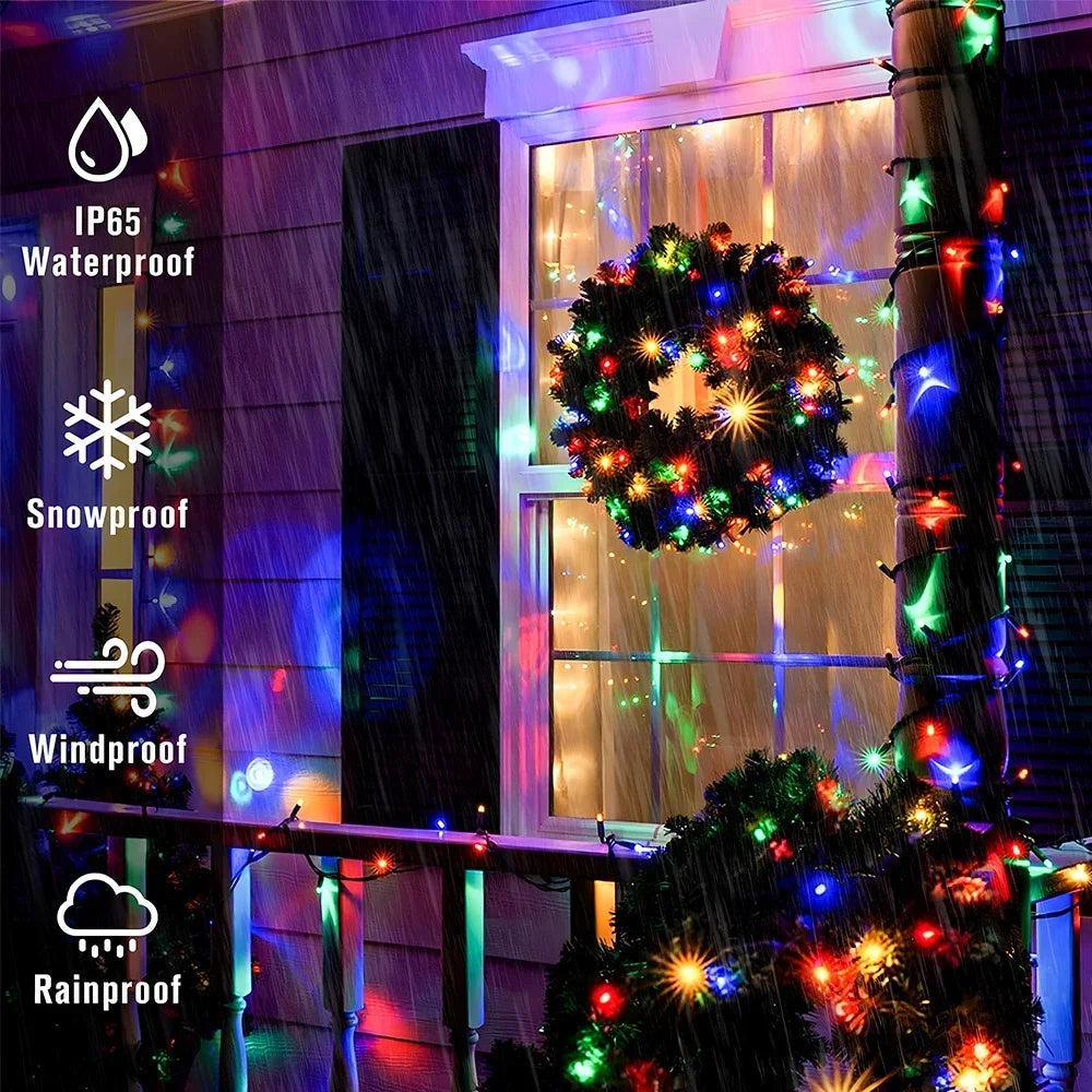 Solar String Fairy Light 8 Lighting Modes 5M 7M Waterproof Outdoor LED Garland Street Lamp Holiday Christmas Garden Decoration