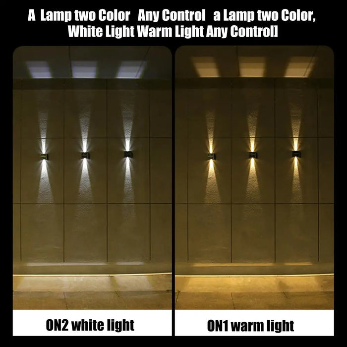 Solar Wall Lights Outdoor Motion Sensor Fence Lights For Outside Waterproof High Bright Modern Up & Down Dusk To Dawn Deck Light