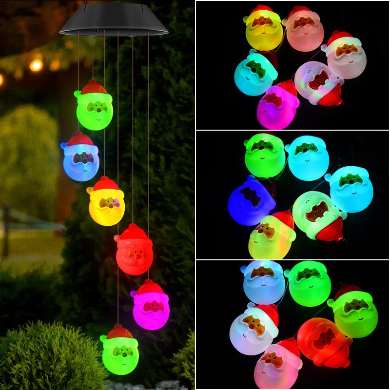 Solar Light Butterfly Windchime Light Rechargeable Christmas All Hallows' Day Party Atmosphere Landscape Balcony Decoration Lamp