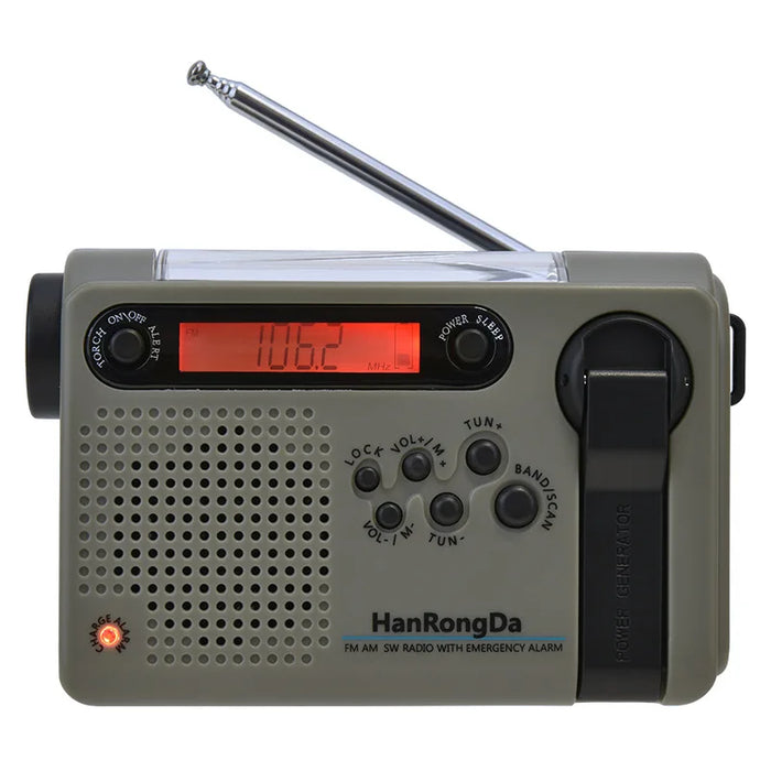 Portable Solar Hand Crank Radio 3 In 1 2000mAh Power Bank Phone Charger Flashlight Emergency Radio AM/FM/SW Weather Radios