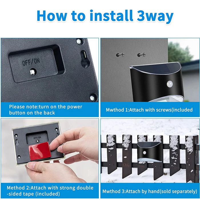 Solar LED Light Outdoor Solar Wall Lamp Waterproof Solar Powered Sconce Lights for Garden Fence Stair Step Patio Yard Decoration