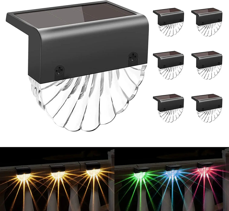 Solar Fence Lights Outdoor Waterproof Color Glow And Warm White Acrylic Led Powered Deck Post Cap Patio Yard Decorative Lamp