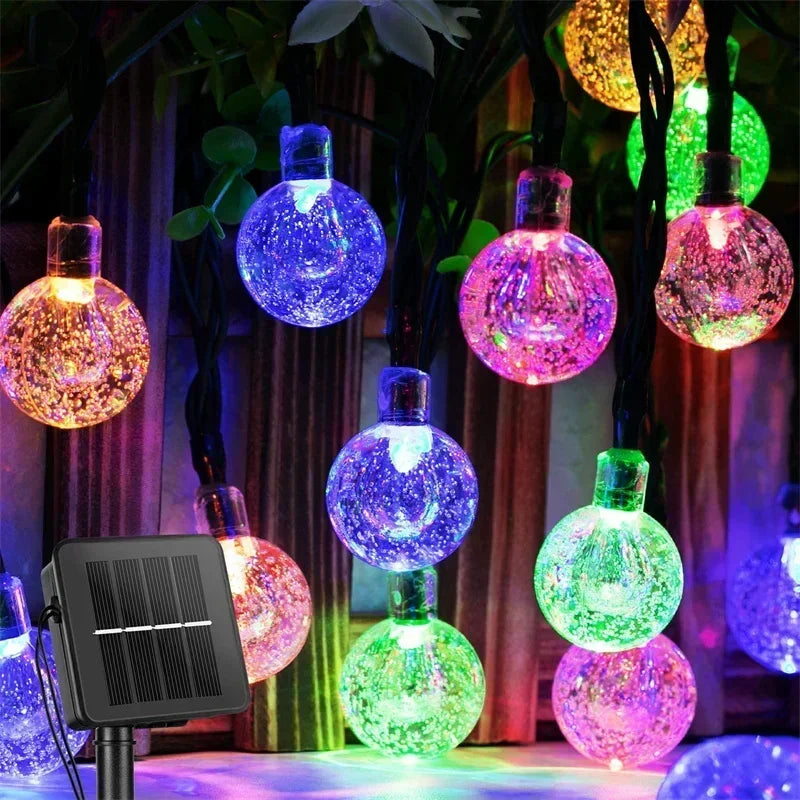 Solar String Lights Outdoor Solar Powered Light Led Crystal Globe Light With 8 Modes Waterproof for Garden Christmas Party Decor
