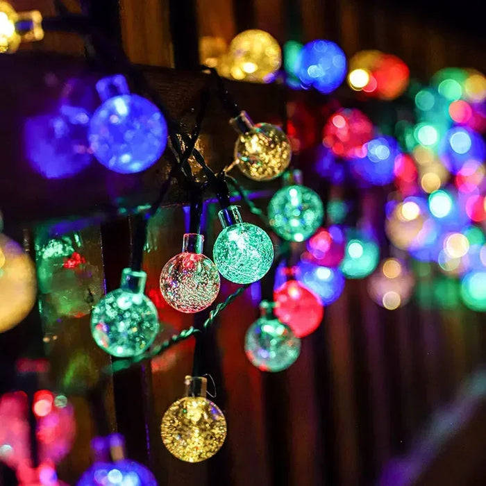 Solar Bubble Light String 8 Lighting Modes LED Lights Holiday Garden Tree Yard Party Christmas Outdoor Street Camping Decoration