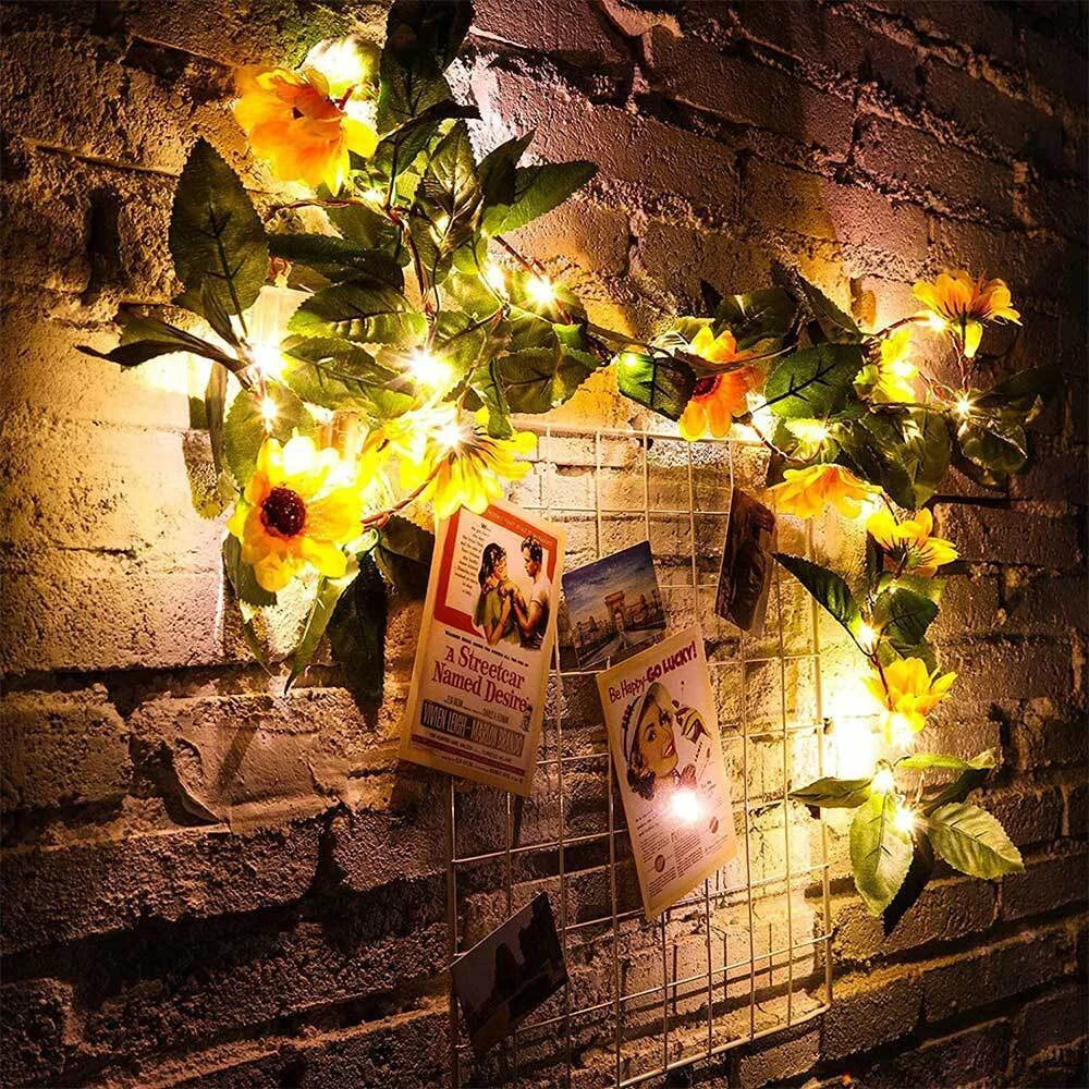 Solar Lights Fairy Sunflower Maple Leaf 10M Waterproof Outdoor Garland Solar Lamp for Garden Decoration Wedding Party Christmas