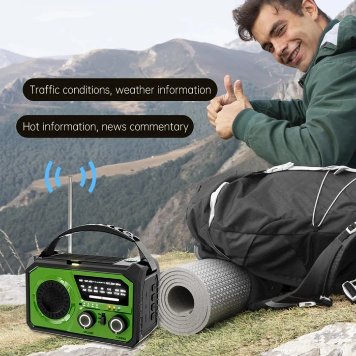 Emergency Radio AM/FM/NOAA Weather Radio Solar Hand Crank Generator Portable Radio with Flashlight Power Bank SOS Alarm Flashlig
