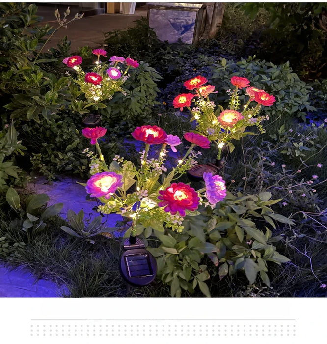 Solar Carnations Flower Lights Snow Lotus Outdoor Decoration Courtyard Garden Villa Atmosphere Lawn Ground Lights