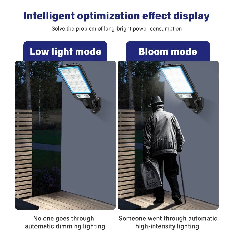 LED Solar Street Lights Outdoor 1-4 Pack Solar Lamp with 3 Light Mode Waterproof Motion Sensor Security Lighting for Garden