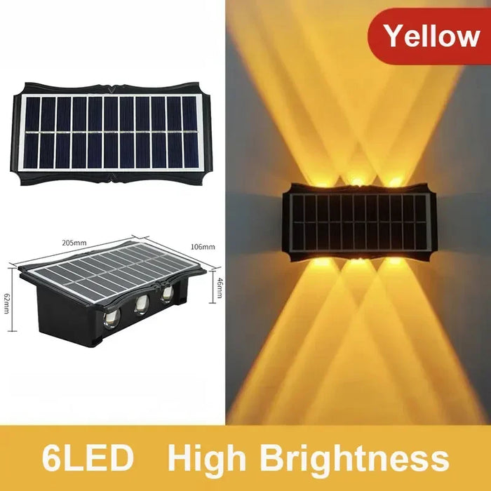Solar Wall Lamp Outdoor Solar LED Light Waterproof Up And Down Luminous Lighting Balcony Yard Garden Decoration Lights