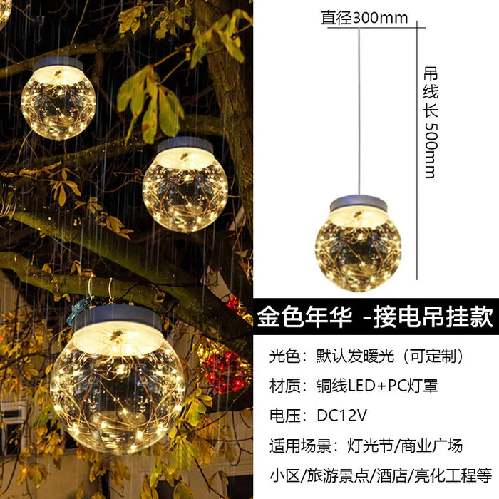 Solar Luminous Ball Reed Lamp Outdoor Scenic Spot Square Park Street Lighting Decoration Landscape Lawn Floor Lamp