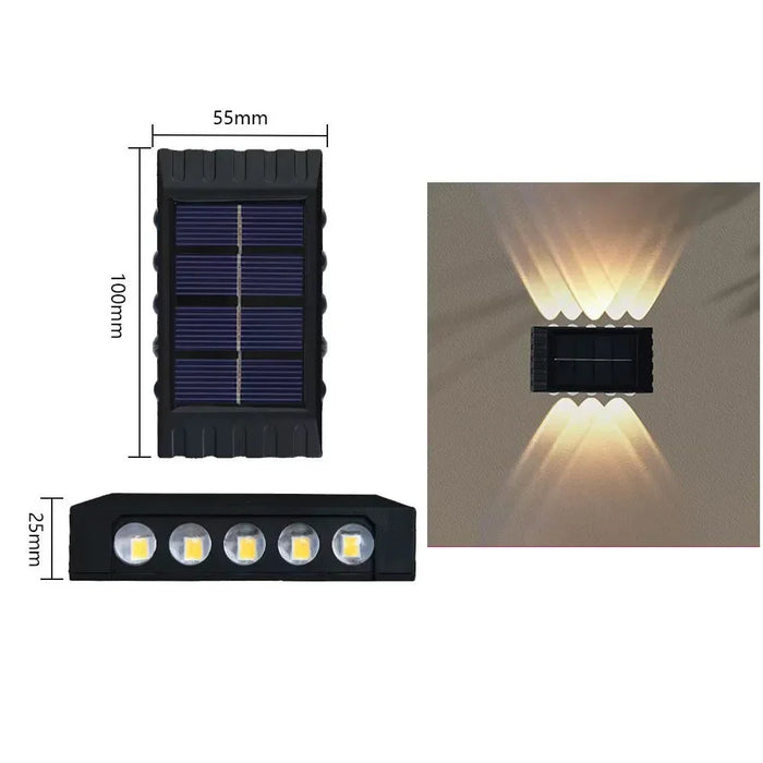 Solar Outdoor Wall Light 4/6/8/10LED Waterproof Garden Light Courtyard Railing Decoration Atmosphere Light Downlight Luminous So