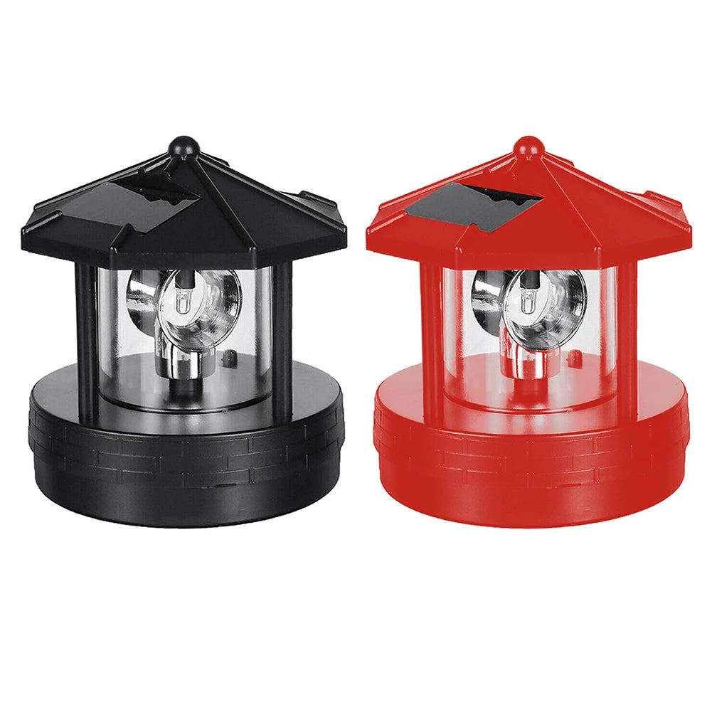 Solar Rotating Lighthouse LED Solar Lights 360-degree Rotating Landscape Lamp Beacon Beam Lamp For Garden Yard Street Light