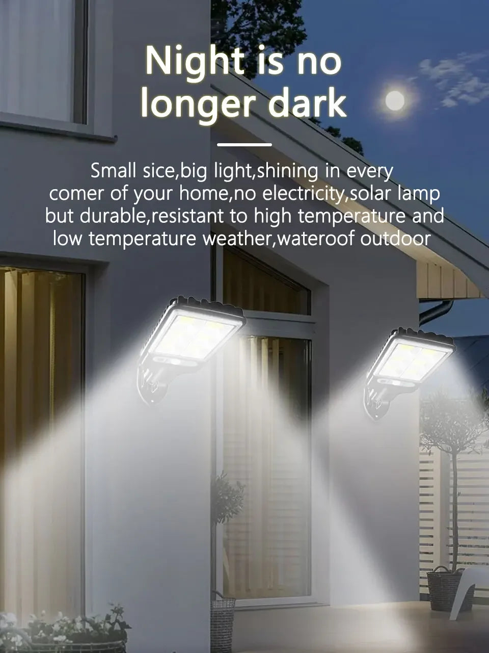 LED Solar Street Light Outdoor Waterproof Motion Sensor Remote Control Lights 3 Mode Courtyard Porch Decorative Wall Lamp