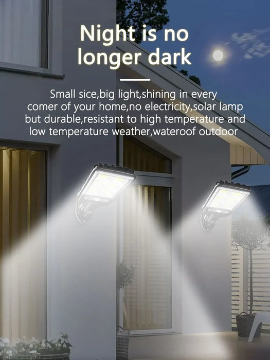 LED Solar Street Light Outdoor Waterproof Motion Sensor Remote Control Lights 3 Mode Courtyard Porch Decorative Wall Lamp