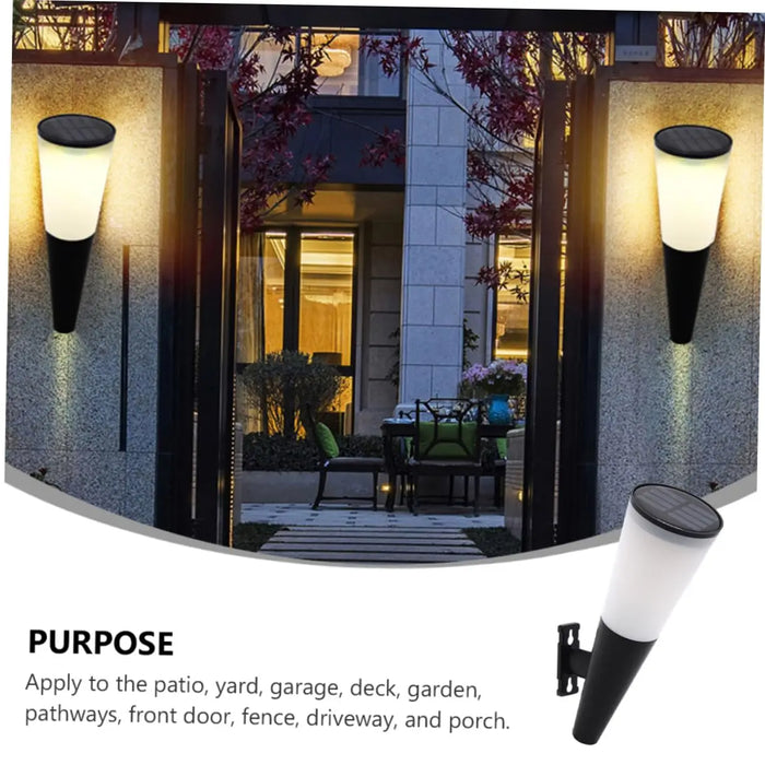 Solar Wall Light Exterior Outside Solar Fence Lights Pathway Light Outdoor Solar Lamp Wall Sconce For Garden Backyard Front Door