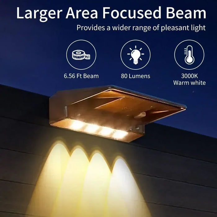 LED Solar Lights Outdoor Wall Lights 2pcs Wall lamp  Waterproof Solar Deck Light Garden Decor Solar Lamp Fence Post Yard Pathway