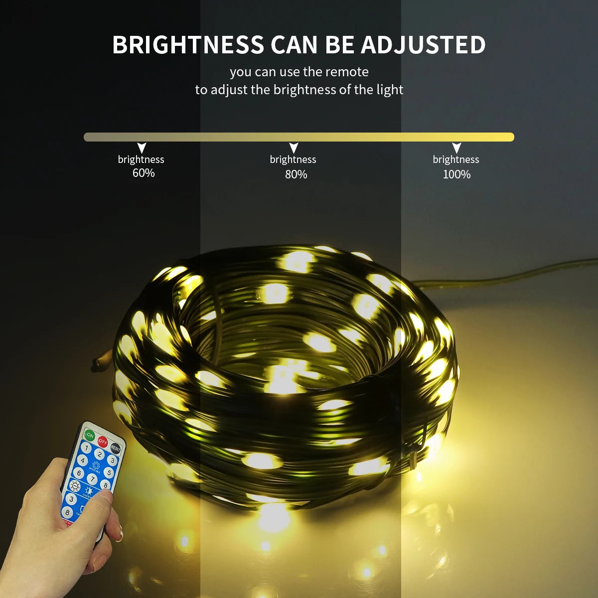 100M/50M/30M/20M/10M Outdoor Solar LED Light String Xmas Holiday Party Festoon Street  Yard Wedding Garland Ambinet Decoration