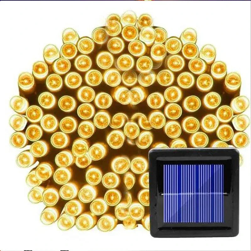 1Pack Solar String Light Fairy Garden Waterproof Outdoor Lamp 6V Garland For Christmas Xmas Holiday Party Home Decoration