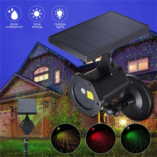 Solar Christmas Projection Light Outdoor Waterproof Lawn Light Dynamic Christmas Solar Powered LED Starry Star Projection Lamps