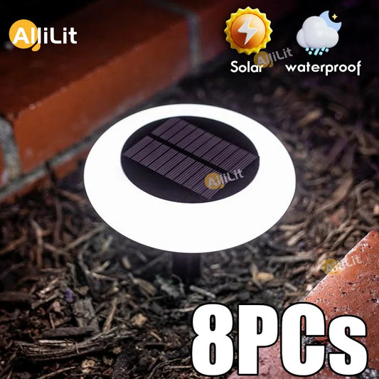 LED Solar Outdoor Lights Waterproof Atmosphere Ground Light Garden Decoration Fence Stake Lawn Lamp Porch Walkway Decor 1~8pcs