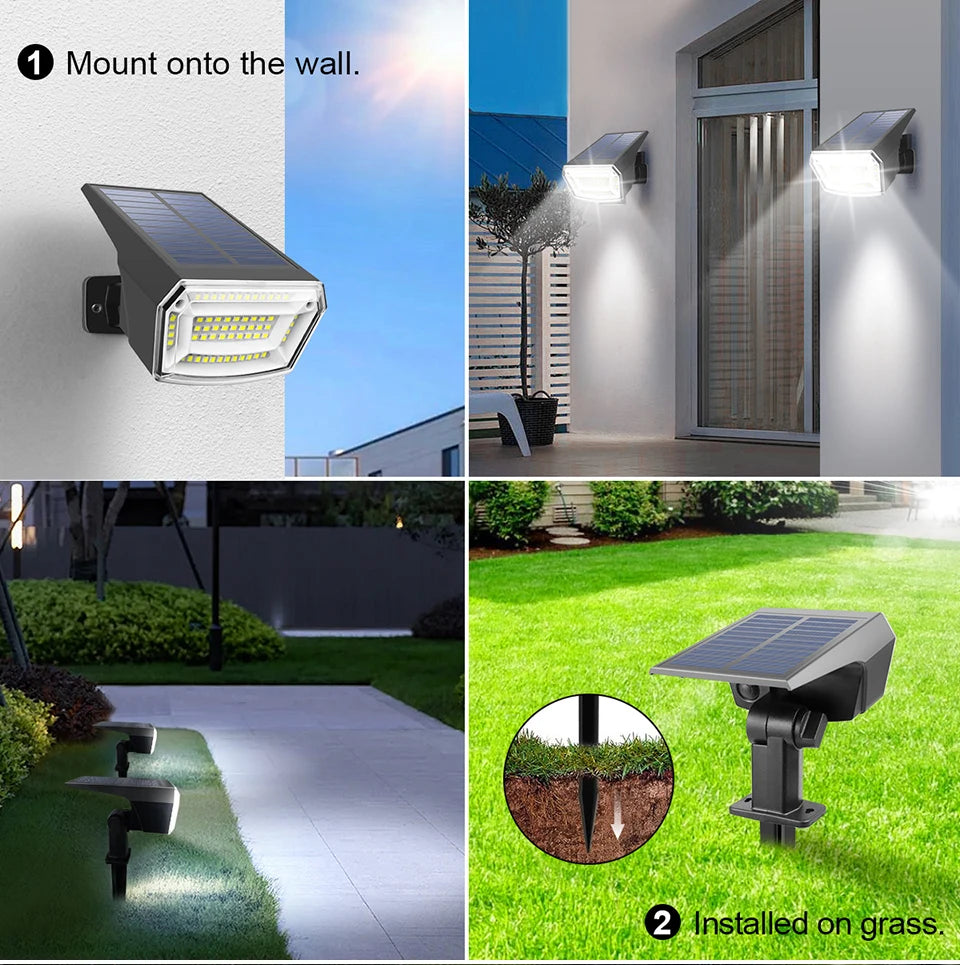 Built-in Large Capacity Battery 1200mAh LED Solar Floodlight Waterproof Spotlight Lamp Long Working Time For Garden Lawn Pathway