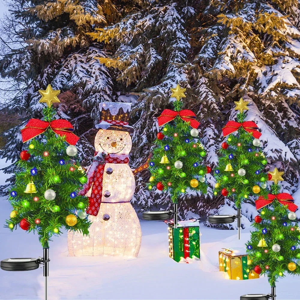 Solar Simulation Christmas Tree Lights Outdoor Party Lawn Garden Terrace Porch Landscape Atmosphere Decorative Lights Waterproof