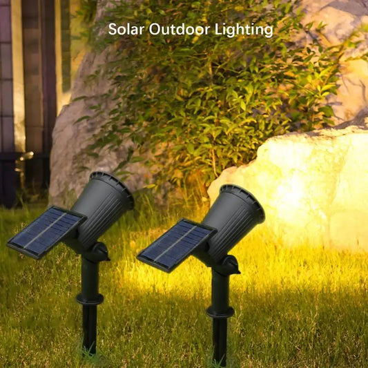 9 LED Outdoor Solar Spotlights Waterproof IP65 Brightness Adjustable Spot Light for Outdoor Garden Backyard Lawn Decor Lighting