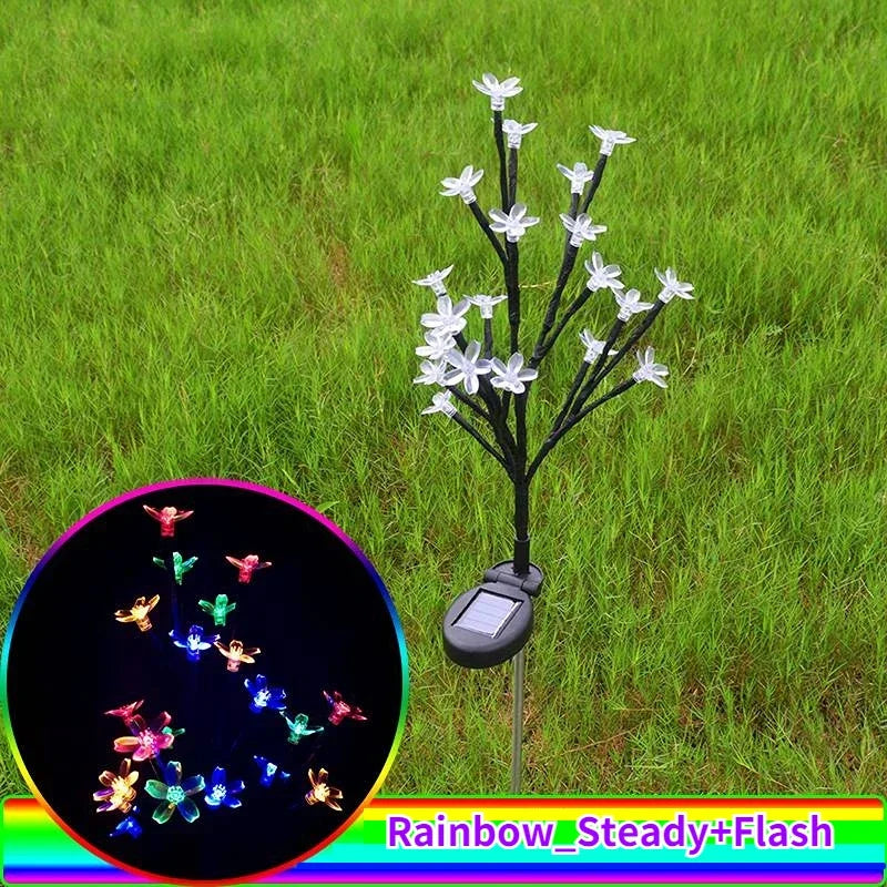 1~4 pcs LEDs Solar Flower Light Outdoor for Garden Decoration RGB Fairy Light Solar Powered Decor Lights for Landscape Backyard