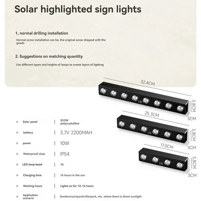 1/2/4Pack Solar Sign Posts Lights Outdoor Waterproof Solar LED Wall Lights for Garden Decor Outdoor Signs Posts House Number