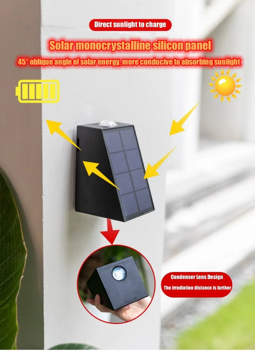 Solar Wall Light Strong Brightness Outdoor Waterproof Home Garden Arrangement Terrace Balcony Atmosphere Decoration Night Lamp