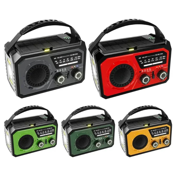 Emergency Radio AM/FM/WB NOAA Weather Radio Type-C Charging Solar Hand Crank Radio with ED Flashlight Reading Lamp Power Bank