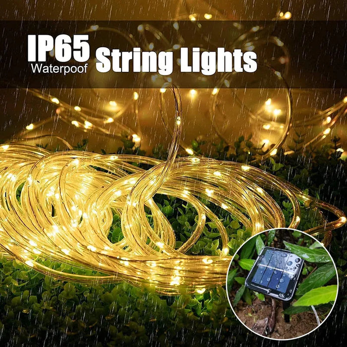 Solar LED String Light Outdoor Solar Strip Rope Tube Fairy Light Garden Christmas Decoration for Wedding Party Decor Led Lamp