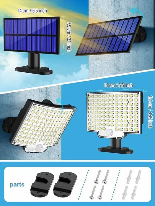 Solar Flood Lights Outdoor 106/280 LED Solar Motion Lights Remote Solar Security Lights Wall Light Waterproof 3 Modes Garden