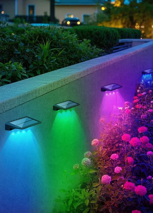 LED Solar Lights Outdoor Wall Lights 2pcs Wall lamp  Waterproof Solar Deck Light Garden Decor Solar Lamp Fence Post Yard Pathway