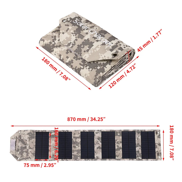 100W 80W 60W Foldable Solar Panel 5V USB Portable Folding Bag Battery Charger for Phone Outdoor Camping Waterproof Power Bank