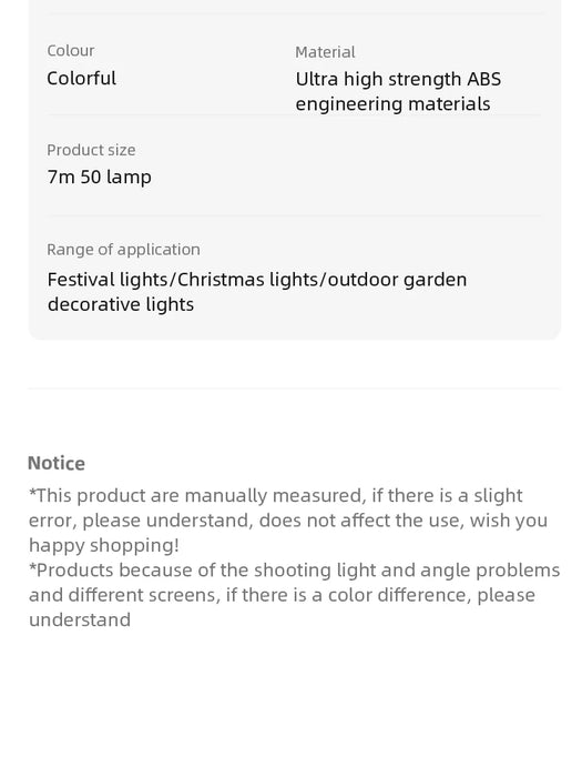 Led Solar String Lights 7m 50 Lights 8 Patterns Solar Fairy String Lights Waterproof Garden Wedding Party Decoration