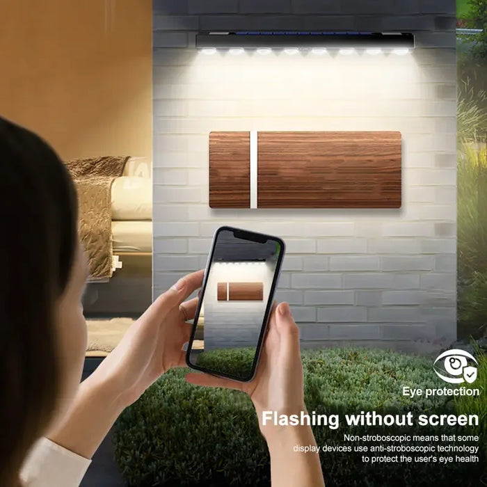 LED Solar Wall Sign Light Outdoor Waterproof Atmosphere Lighting Solar Powered Lamp for Outside Backyard Garden Street Fence