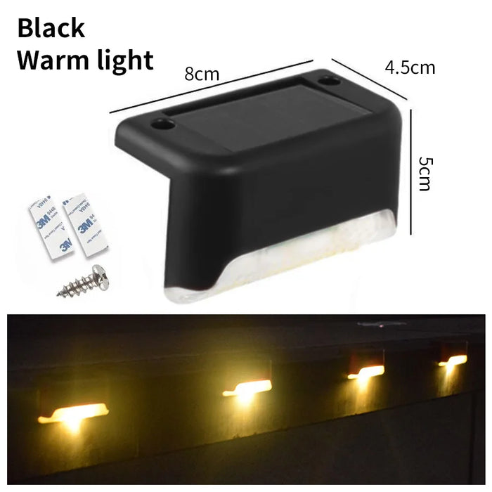 Solar Stairs Light Outdoor Waterproof Solar Powered Garden Lamps for Railing Deck Step Yard Patio Pathway Fence Light