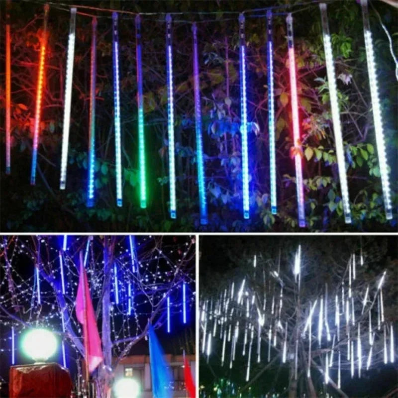 LED Meteor Shower String Light Christmas Wedding Party Solar Garland Lamp Summer Garden Decoration Festoon Solar Outdoor Lights
