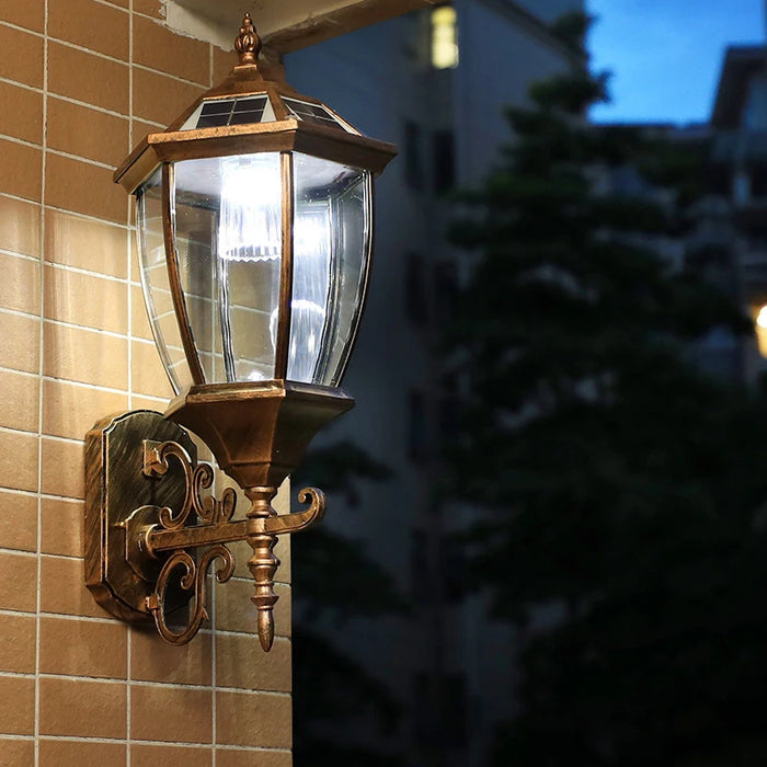 Solar Wall Lamps Outdoor Waterproof Lighting External European Style Villa Patio Light Home Gate Balcony Porch Rustproof Lights