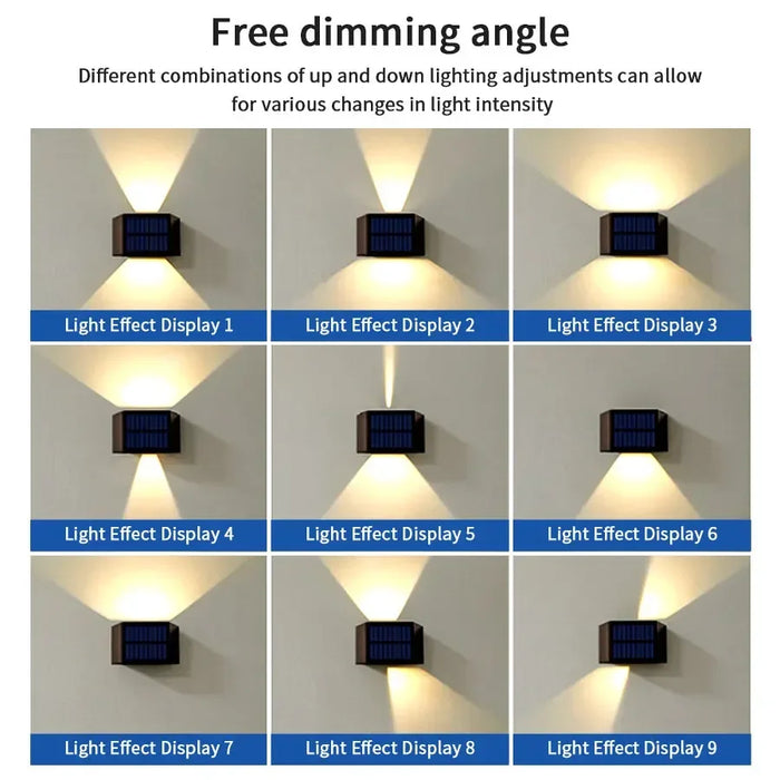 Outdoor Solar Fence Light LED Wall Lamp Waterproof Dusk to Dawn Deck Lights Outdoor Lighting For Garden Balcony Staircase Patio