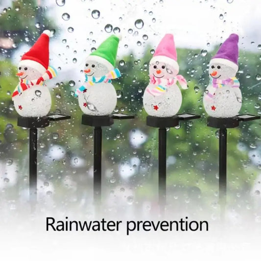 Snowman Stake Lights Solar Powered Snowman Lights Waterproof Solar Christmas Decorations Outdoor Solar Energy For Christmas