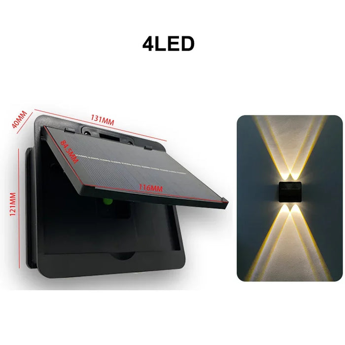 Solar Wall Light IP65 Waterproof Warm White Solar Outdoor Lights for Patio Deck Porch Barn Garage Garden Decoration