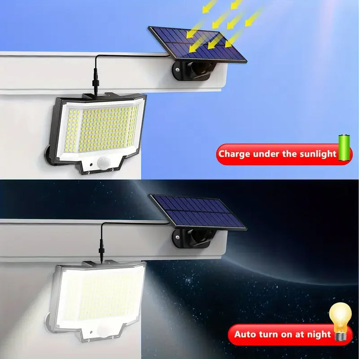 Solar Security Light 200 LED Motion Sensor, Waterproof Outdoor Garden Light with 3 Modes for Pathway Christmas Gifts